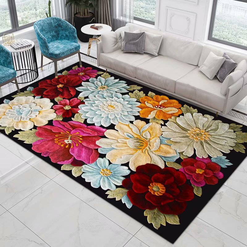 Commercial Printing Format - Alfombra con estampado 3D de flores